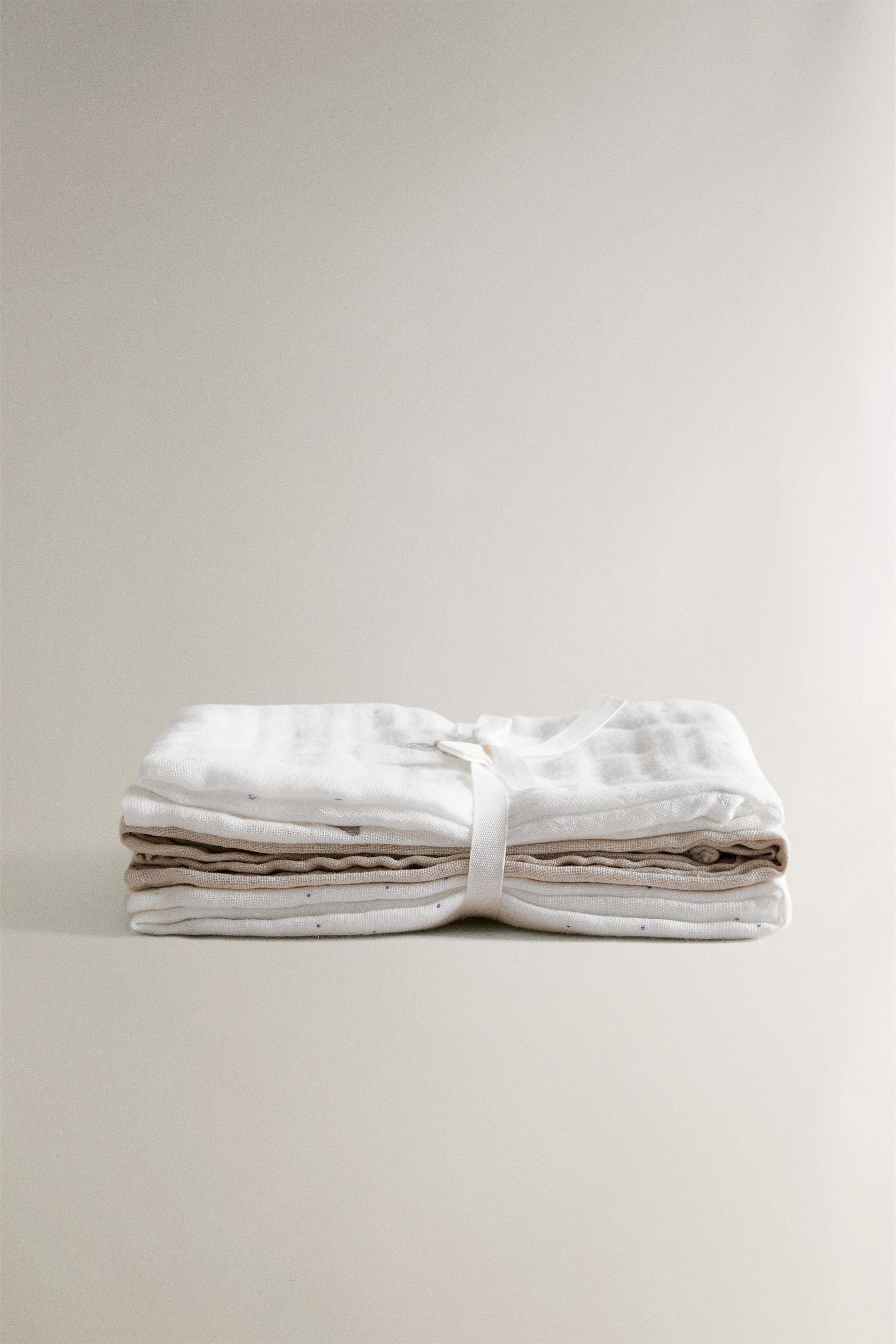 LOT DE 3 LANGES POUR BÉBÉ ÉLÉPHANTS